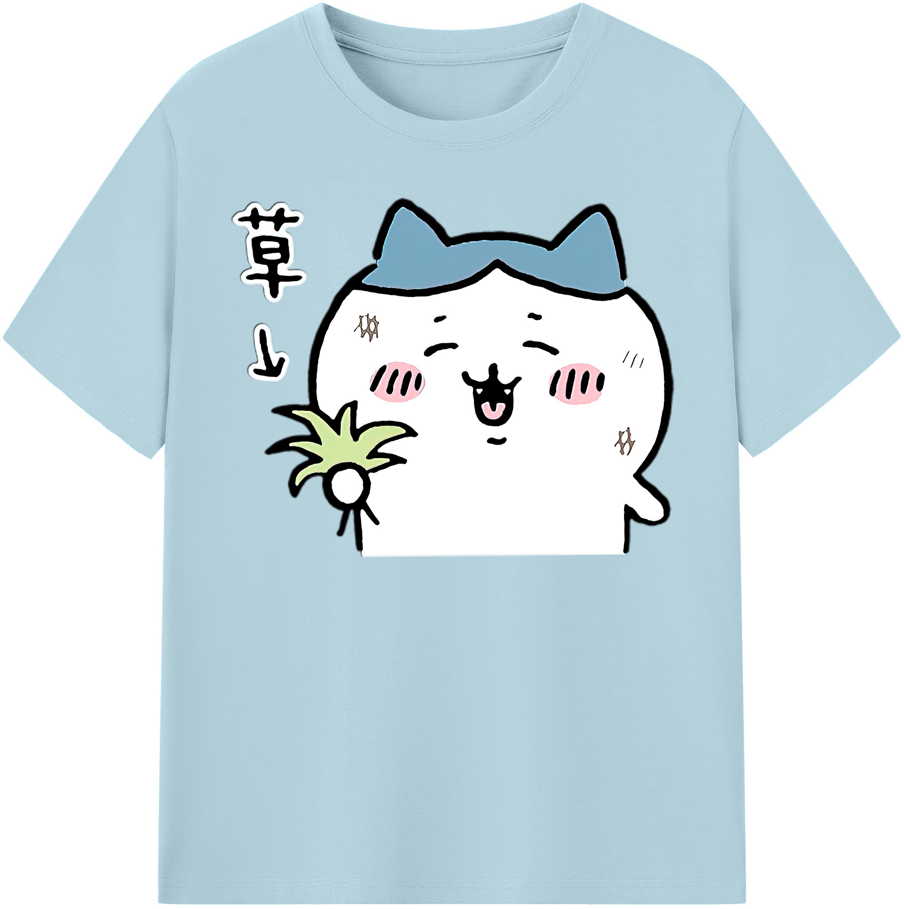（画像用） ちいかわ ハチワレ Chii-kawa hachiware 綿100％半袖Tシャツ（フロントプリント）